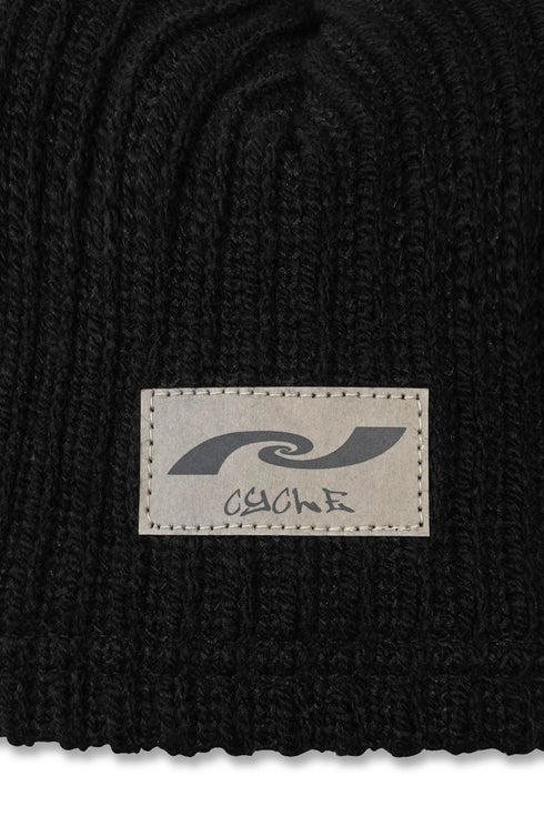 PAPER LOGO RIB BEANIE -BLACK-